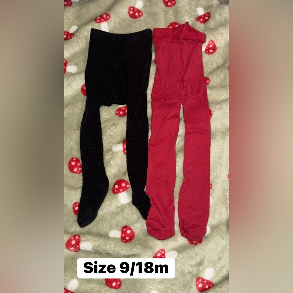 Kids Black and Red Tights Set